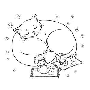 Kocia drzemka — kolorowanka