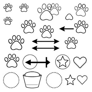 Szablony: łapki i oznaczenia toru
