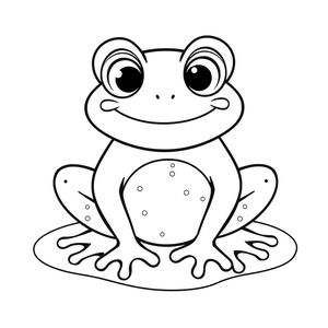 Kolorowanka: duża sylwetka żaby z prostymi detalami