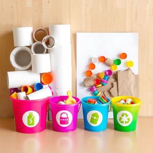 Zdjęcie poglądowe materiałów do segregowania (realistyczne)