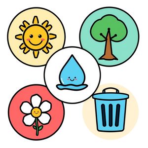 Karty do zabawy 'Co się uśmiecha' — zestaw ikon