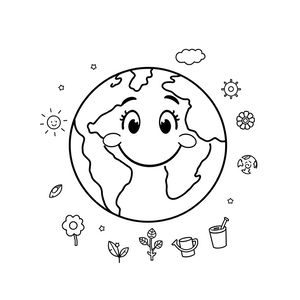 Kolorowanka 'Uśmiechnięta Ziemia'