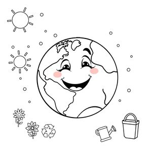 Kolorowanka 'Uśmiechnięta Ziemia'