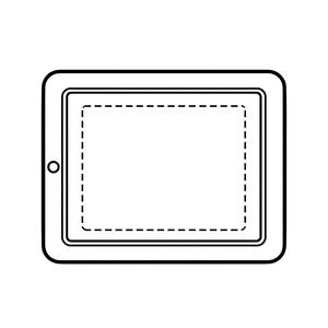 Szablon kartonowego tabletu — płaski kontur