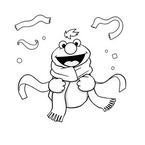 Strona do kolorowania — maskotka i chusteczki