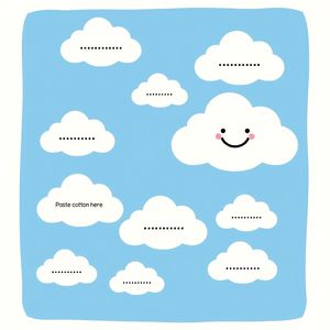 Tło 'Chmury' do przyklejania waty (plakat)