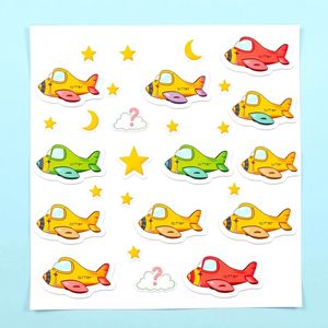 Arkusz naklejek - motywy samolotów