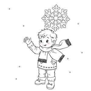 Kolorowanka: tańczący płatek i dziecko z chustą