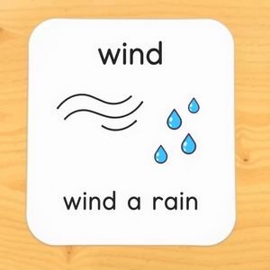 Karta: Wiatr / Deszcz — flashcard