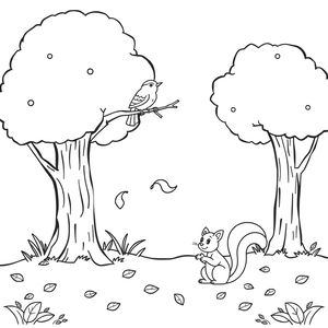 Strona do kolorowania: prosty las