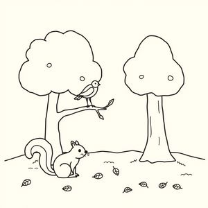 Strona do kolorowania: prosty las