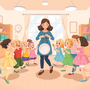 Scena: Dzieci maszerują w kole do rytmu