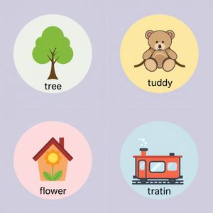 Karty stacji (drzewo, miś, most)