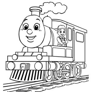 Kolorowanka: Pociąg i maszynista