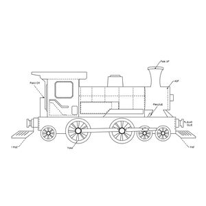 Szablon kartonowej lokomotywy (duży)