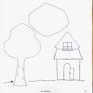 Szablony rekwizytów z papieru — drzewo i domek