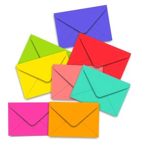 Zestaw kolorowych kopert (grafika)