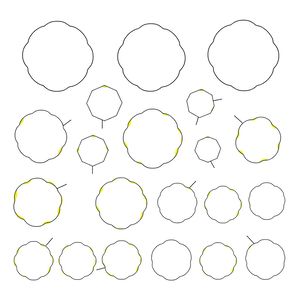 Szablony kuleczek popcornu (żółte i białe)