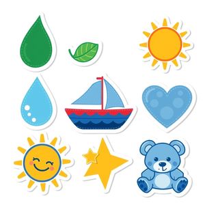 Arkusz naklejek — duże, kolorowe