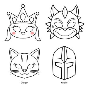 Szablony masek - arkusz do druku (4 maski)