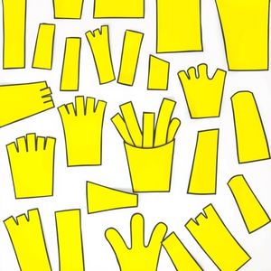 Szablon żółtych frytek do wycięcia