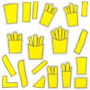 Szablon żółtych frytek do wycięcia