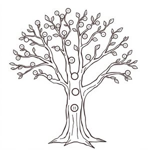 Szablon: Drzewo guziki (do przyklejania)