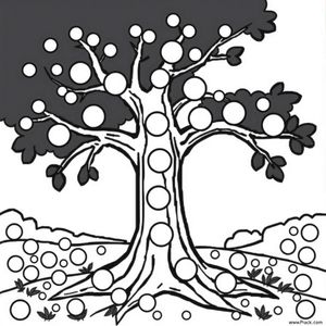 Szablon: Drzewo guziki (do przyklejania)