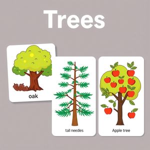 Karty z różnymi drzewami