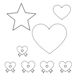 Szablony kształtów — gwiazdka i serduszko