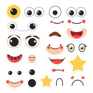 Arkusz naklejek — oczy i usta