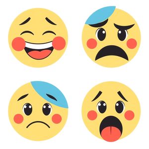 Duże karty emotikony (cztery emocje)