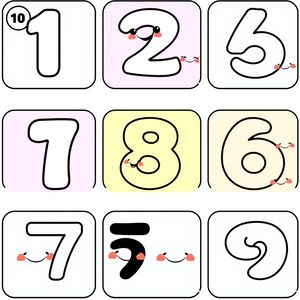 Kartoniki z buźkami 1–10