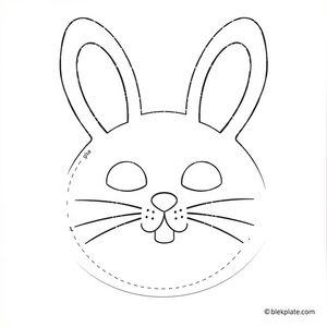 Papierowy talerzyk - króliczek (szablon)