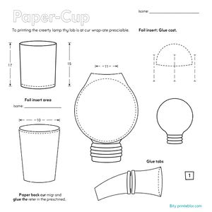 Szablon lampki z kubeczka
