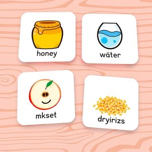 Karty dotykowe — tekstury (lepki, mokry, suchy, miękki)