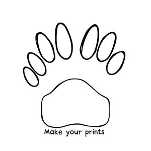 Szablon odbitki łapki — mały detektyw