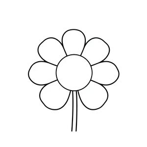 Szablon: Kontur dużego kwiatu (brystol)