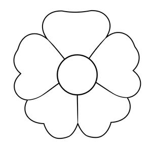 Szablon: Kontur dużego kwiatu (brystol)