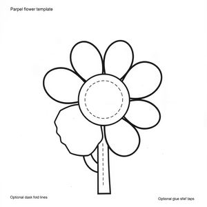 Szablon: Mały papierowy kwiatek do zabrania