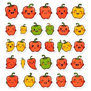 Arkusz naklejek / pieczątek papryczek