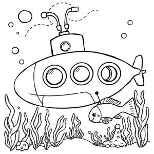 Kolorowanka - łódź podwodna (strona A4)