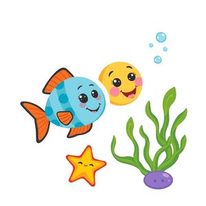 Naklejki - rybki i bąbelki (arkusz)