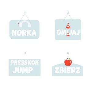 Zestaw znaków do toru przeszkód