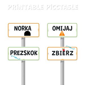 Zestaw znaków do toru przeszkód