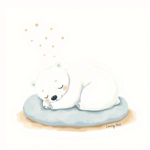 Ilustracja relaksacyjna: Śpiący niedźwiadek