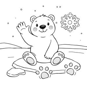 Kolorowanka: Niedźwiadek polarny
