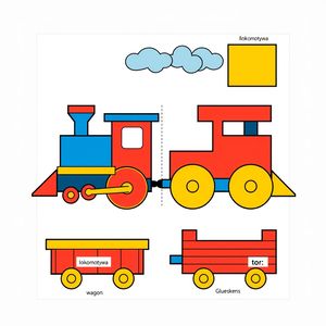 Kartonowa lokomotywa (szablon do druku)