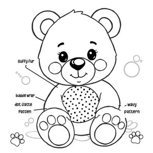 Kolorowanka: Misiu z teksturami