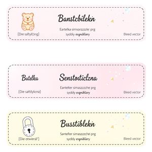 Szablony etykiet na butelki sensoryczne